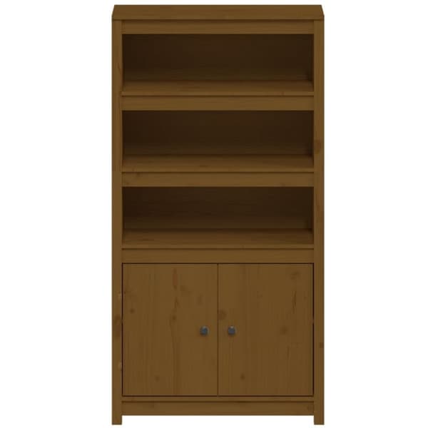 vidaXL skab 80x35x154 cm massivt fyrretræ gyldenbrun