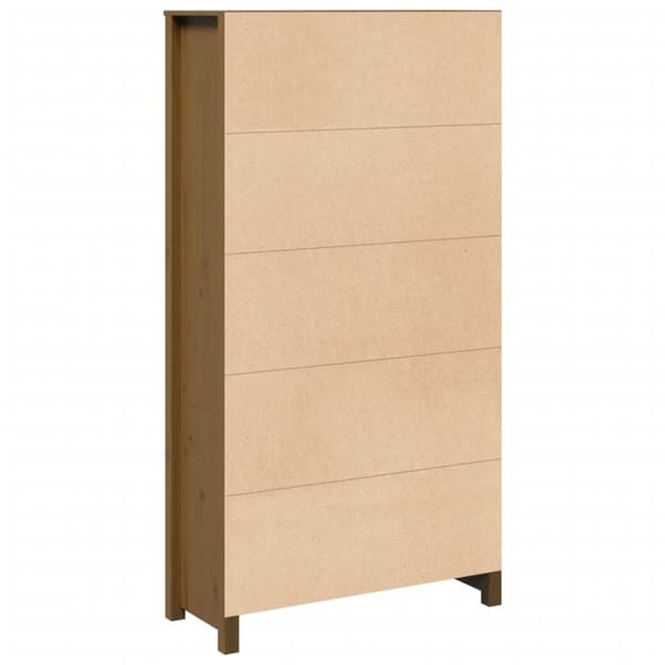 vidaXL skab 80x35x154 cm massivt fyrretræ gyldenbrun