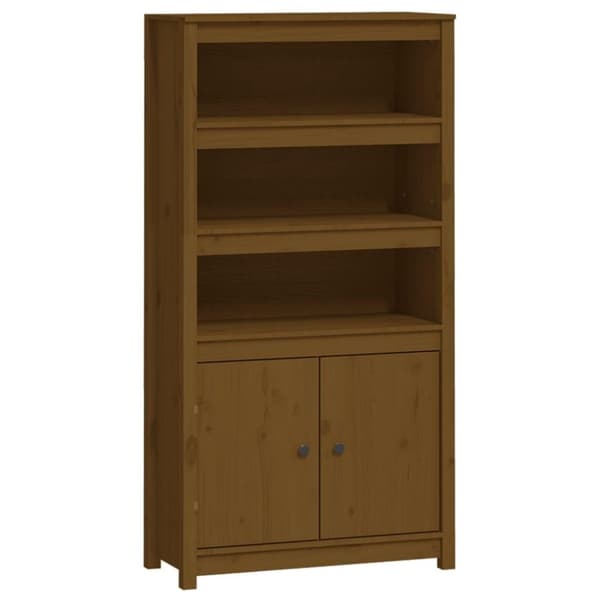 vidaXL skab 80x35x154 cm massivt fyrretræ gyldenbrun