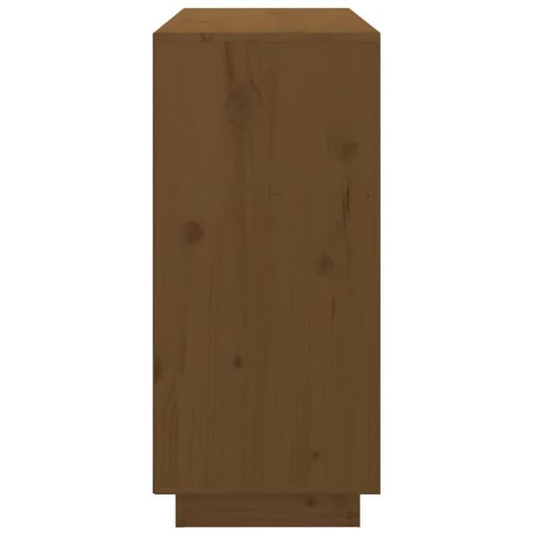 vidaXL skænk 111x34x75 cm massivt fyrretræ gyldenbrun