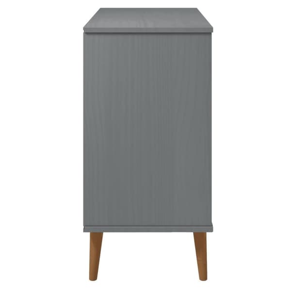 vidaXL skænk MOLDE 90x40x80 cm massivt fyrretræ grå