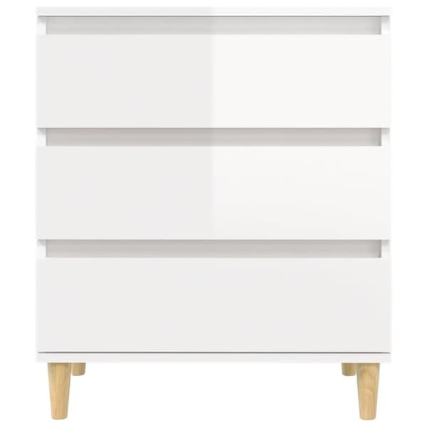 vidaXL skænk 60x35x70 cm konstrueret træ hvid højglans