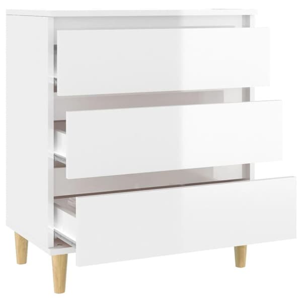 vidaXL skænk 60x35x70 cm konstrueret træ hvid højglans