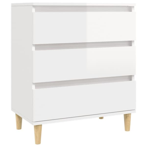 vidaXL skænk 60x35x70 cm konstrueret træ hvid højglans