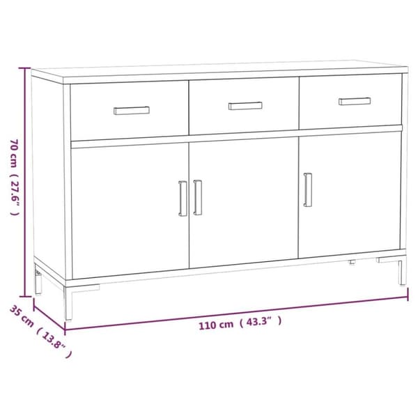 vidaXL Senkki ruskea 110x35x70 cm täysi mänty