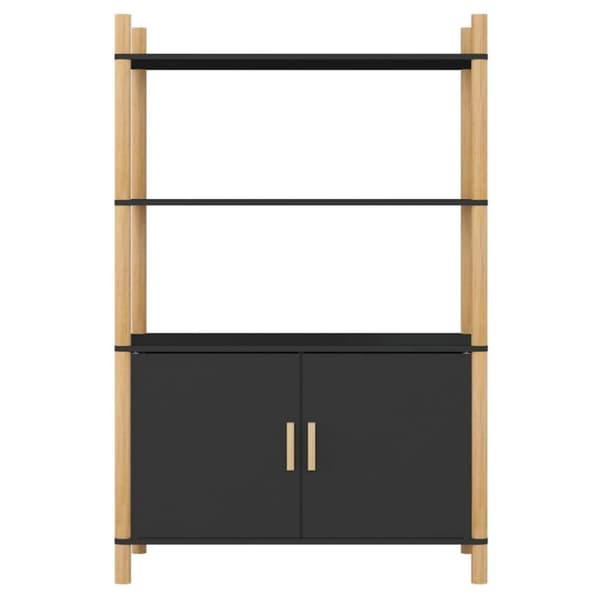 vidaXL højskab 80x40x121 cm konstrueret træ sort