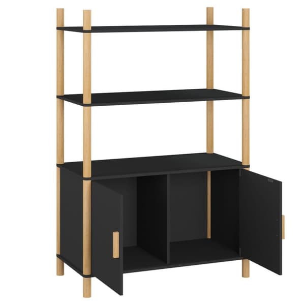 vidaXL højskab 80x40x121 cm konstrueret træ sort