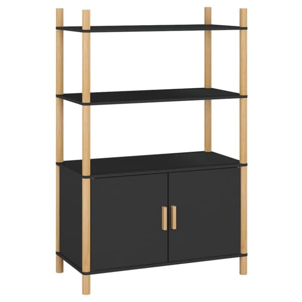 vidaXL højskab 80x40x121 cm konstrueret træ sort