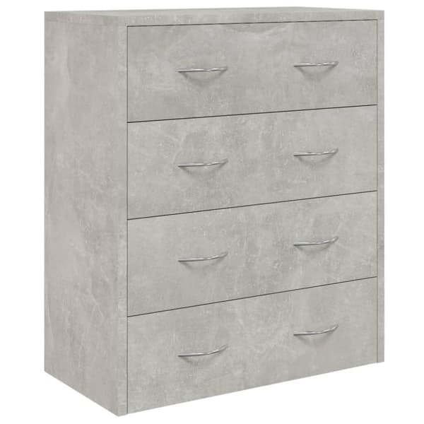 vidaXL skænk med 4 skuffer 60x30,5x71 cm betongrå