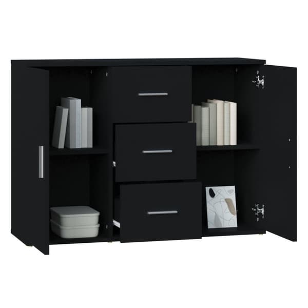 vidaXL skænk 91x29,5x65 cm konstrueret træ sort