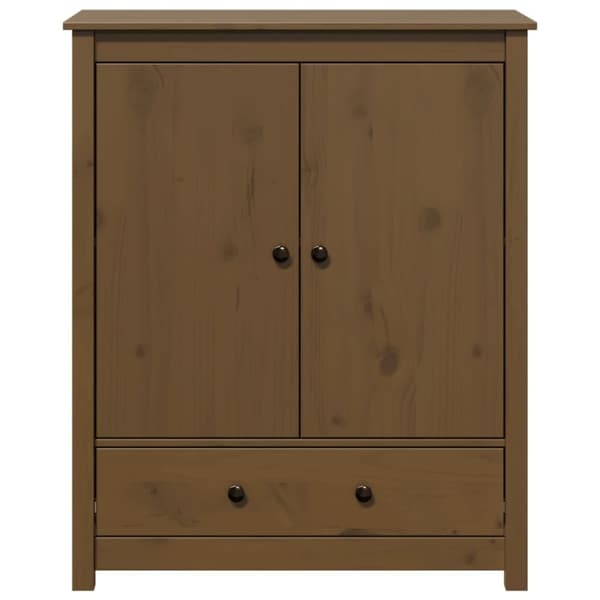 vidaXL højskab 83x41,5x100 cm massivt fyrretræ gyldenbrun
