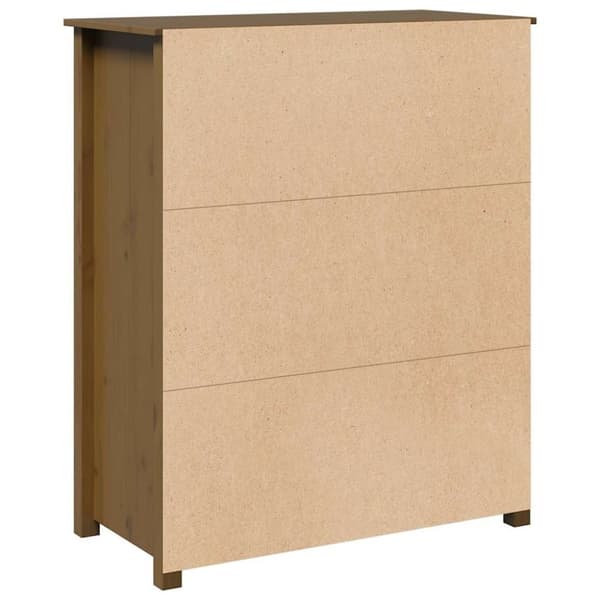 vidaXL højskab 83x41,5x100 cm massivt fyrretræ gyldenbrun