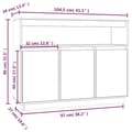 Miniatyrbilde 10 av 11: vidaXL Skjenk 104,5x34x80 cm heltre furu