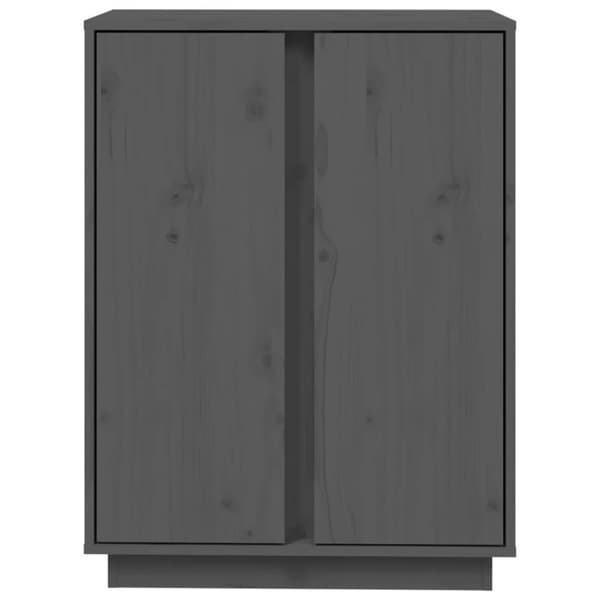 vidaXL Skåp grå 60x35x80cm massiv furu