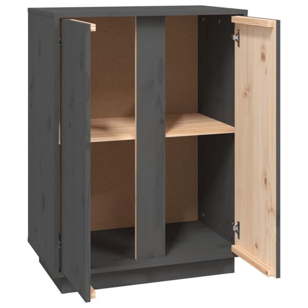 vidaXL Skåp grå 60x35x80cm massiv furu