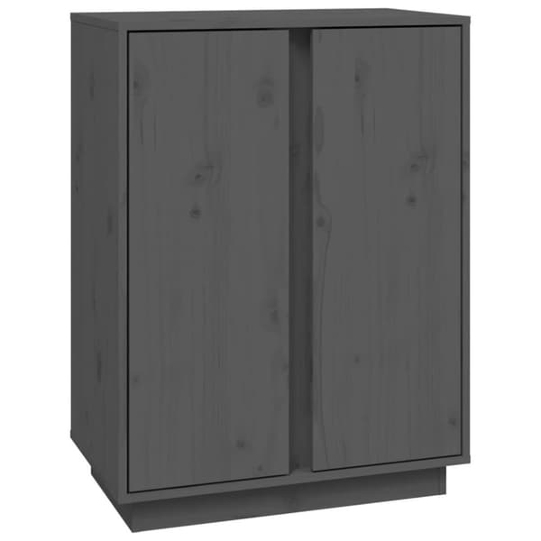 vidaXL Skåp grå 60x35x80cm massiv furu
