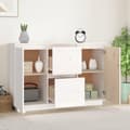 Miniatyrbilde 3 av 11: vidaXL Skjenk hvit 111x34x75 cm heltre furu