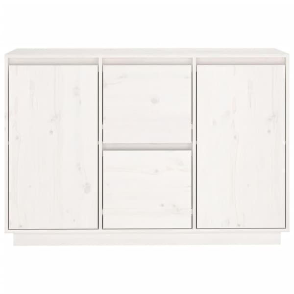 vidaXL Skjenk hvit 111x34x75 cm heltre furu