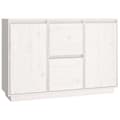 Miniatyrbilde 1 av 11: vidaXL Skjenk hvit 111x34x75 cm heltre furu