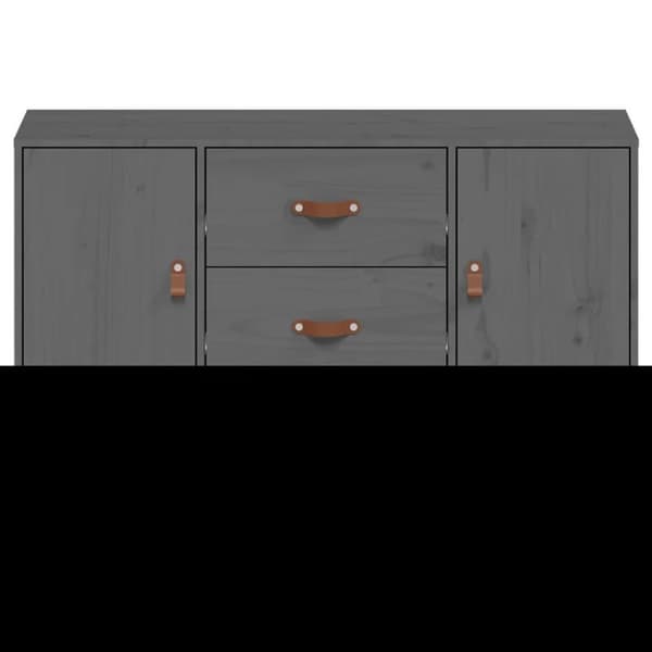 vidaXL Byrå grå 110x40x78 cm massiv furu