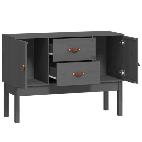 vidaXL Byrå grå 110x40x78 cm massiv furu