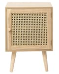 Miniatyrbild 5 av 8: Sängbord Ljust trä MDF-Faner med Rotting Låda Boho-stil Nattduksbord Sovrum