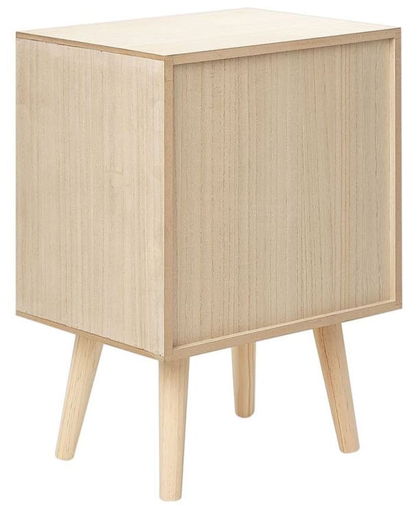Sängbord Ljust trä MDF-Faner med Rotting Låda Boho-stil Nattduksbord Sovrum