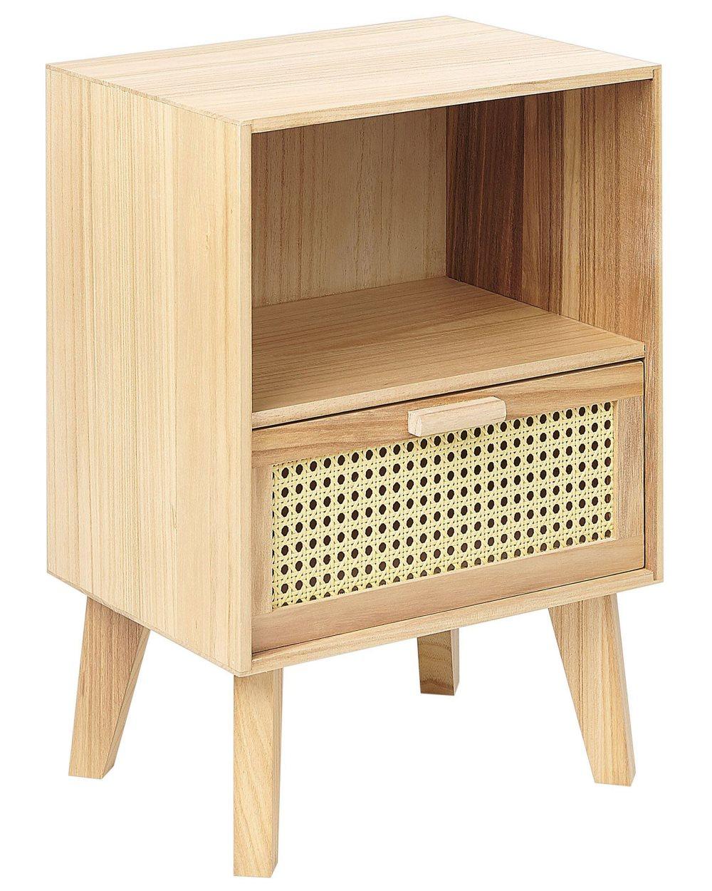 Sängbord 40 x 30 cm ljust trä SENEY