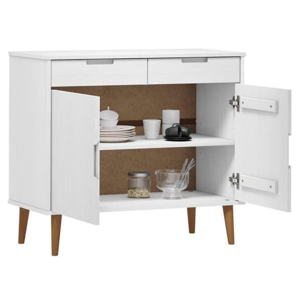 vidaXL Skänk MOLDE vit 90x40x80 cm massiv furu
