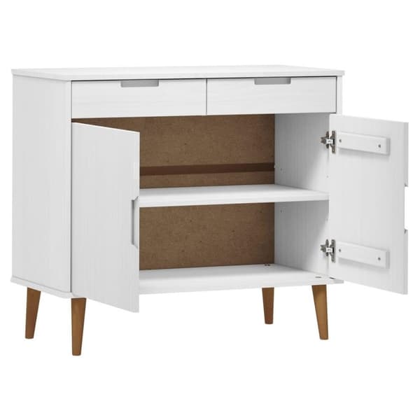 vidaXL Skänk MOLDE vit 90x40x80 cm massiv furu