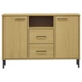 Miniatyrbilde 4 av 9: vidaXL Skjenk med metallben brun 113x40x77 cm heltre OSLO