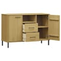 Miniatyrbilde 5 av 9: vidaXL Skjenk med metallben brun 113x40x77 cm heltre OSLO