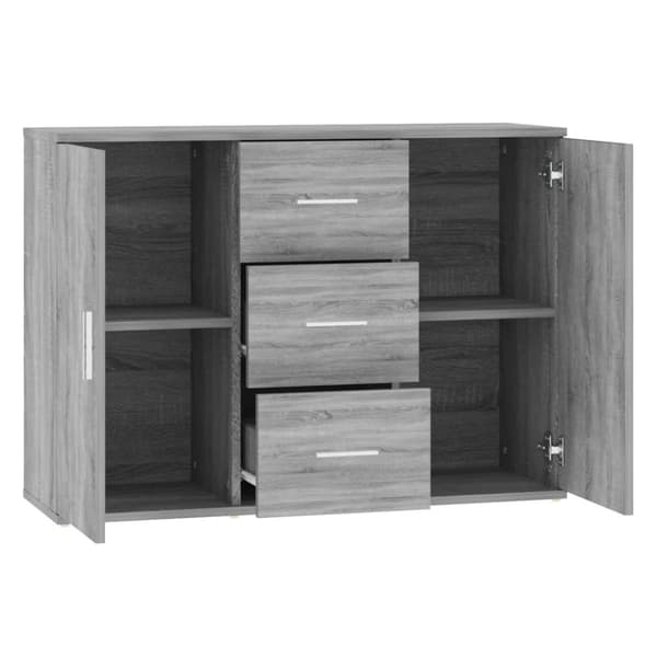 vidaXL skænk 91x29,5x65 cm konstrueret træ grå sonoma-eg