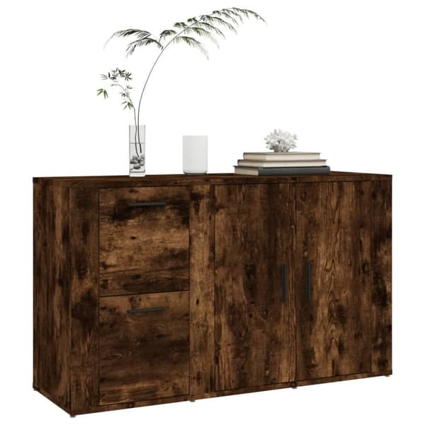 vidaXL Skjenk røkt eik 100x33x59,5 cm konstruert tre