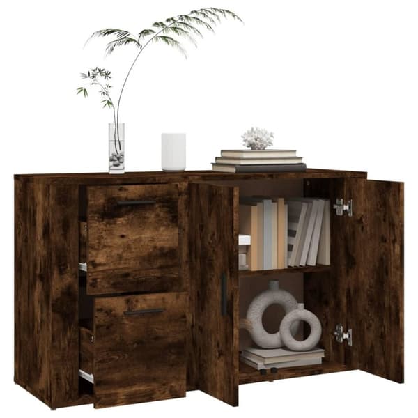 vidaXL Skjenk røkt eik 100x33x59,5 cm konstruert tre