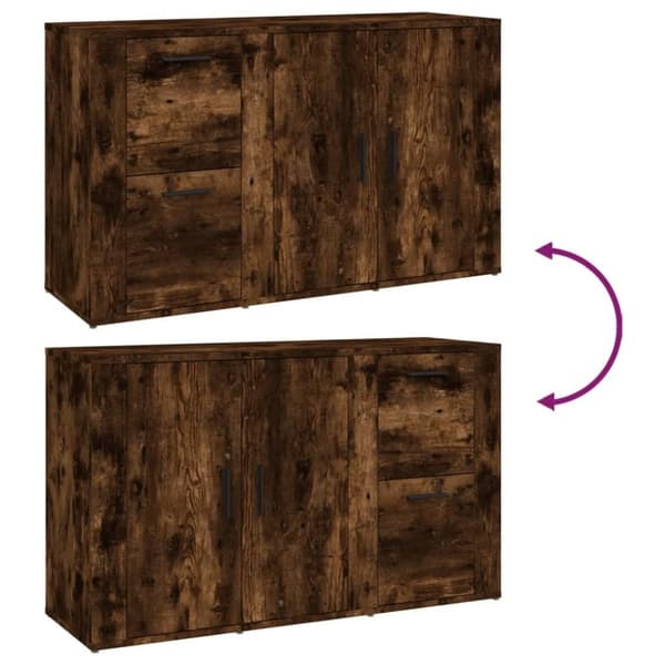 vidaXL Skjenk røkt eik 100x33x59,5 cm konstruert tre