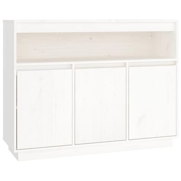 vidaXL Skjenk hvit 104,5x34x80 cm heltre furu