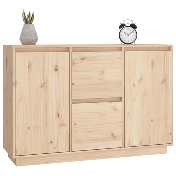 vidaXL Skänk vit 111x34x75 cm massiv furu