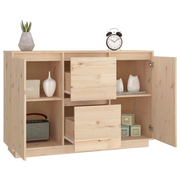 vidaXL Skänk vit 111x34x75 cm massiv furu