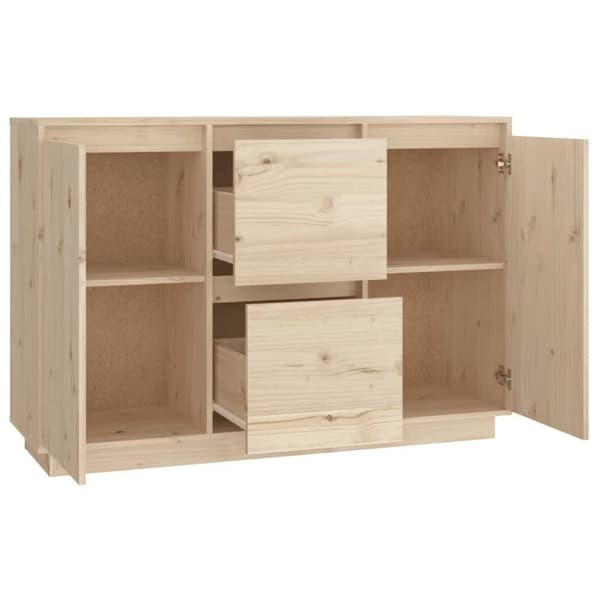 vidaXL Skänk vit 111x34x75 cm massiv furu