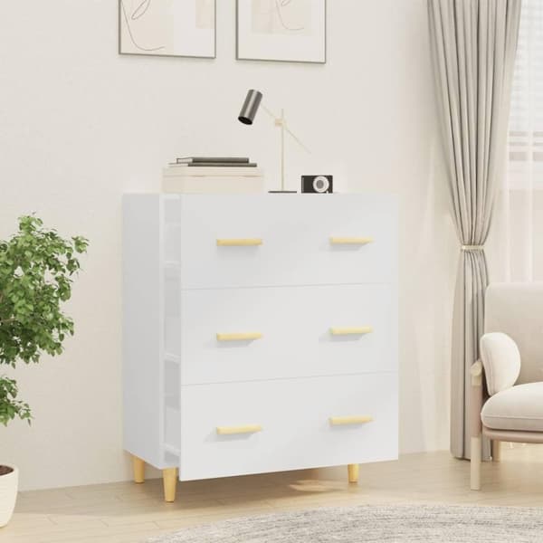 vidaXL skænk 70x34x90 cm konstrueret træ hvid