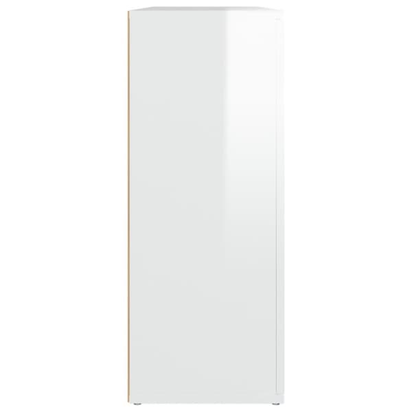 vidaXL Skjenk høyglans hvit 91x29,5x75 cm konstruert tre