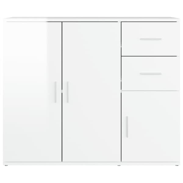 vidaXL Senkki korkeakiilto valkoinen 91x29,5x75 cm tekninen puu