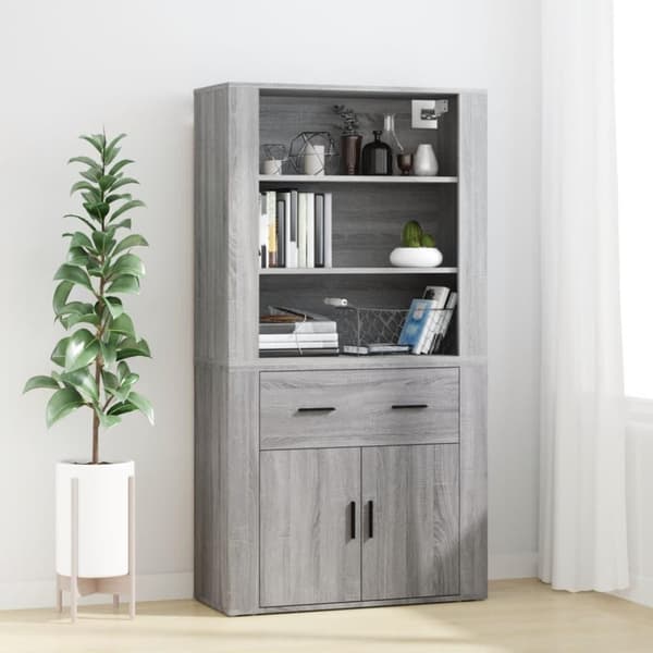 vidaXL Highboard grå sonoma konstruert tre