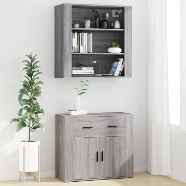 vidaXL Highboard grå sonoma konstruert tre