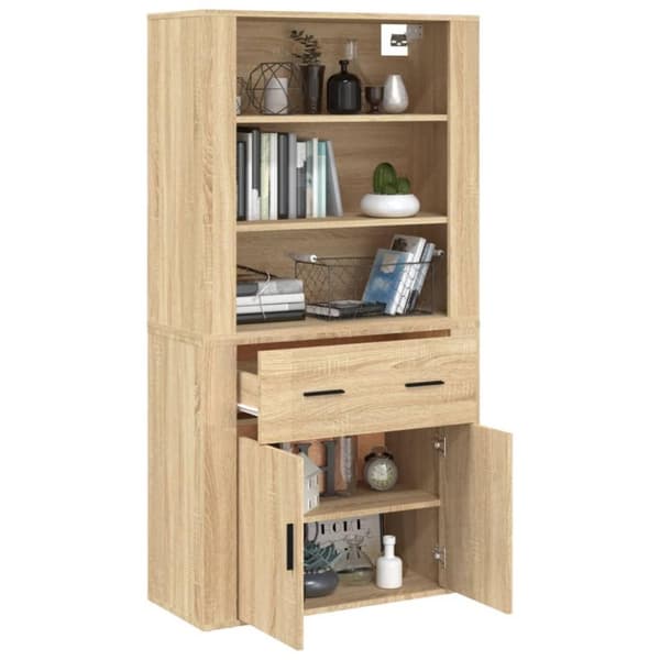 vidaXL Highboard sonoma eik konstruert tre