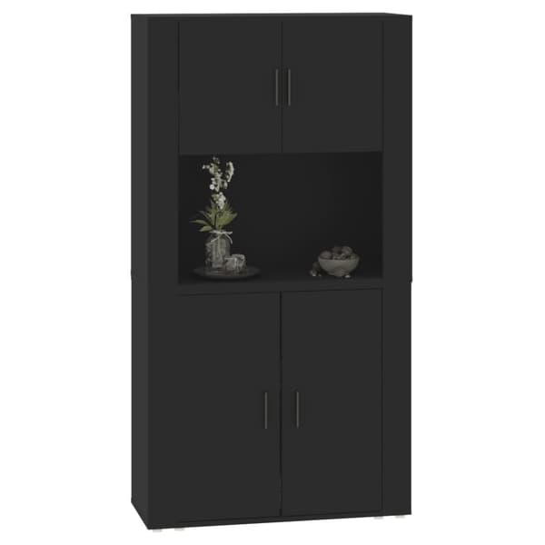 vidaXL Highboard svart konstruert tre