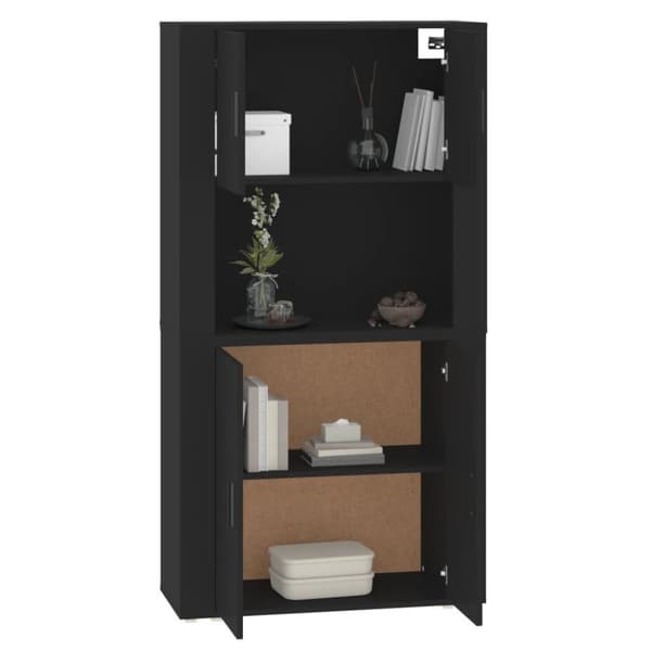 vidaXL Highboard svart konstruert tre