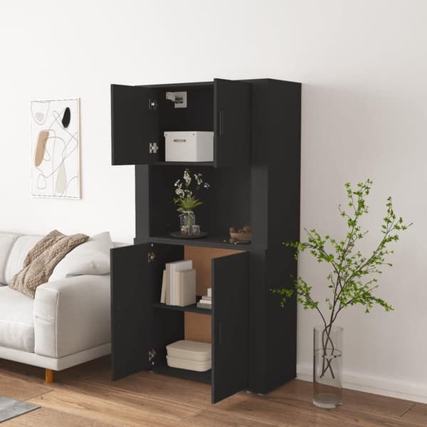 vidaXL Highboard svart konstruert tre