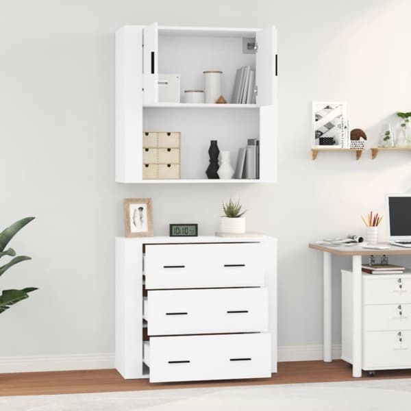 vidaXL Highboard hvit konstruert tre
